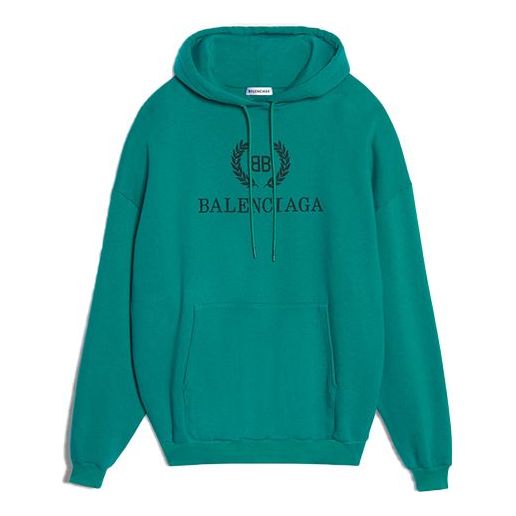 Balenciaga Logo Hoodie Green 556111TDV043068