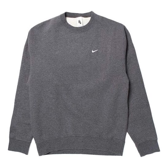 Men's Nike Solid Color Sports Round Neck Pullover Gray CZ5353-071