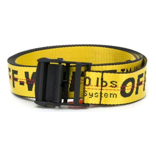 Off-White Logo Printed Belt Wide 3.5cm Yellow OMRB012R206470016000