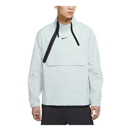 Men's Nike Sportswear Tech Pack logo Casual Splicing Woven Breathable Jacket Tops Light Silver DC6988-034