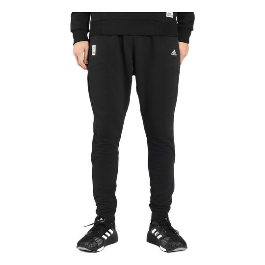 adidas Wj Pt Swt Rib Solid Color Knit Breathable Athleisure Casual Sports Pants Black BQ5635