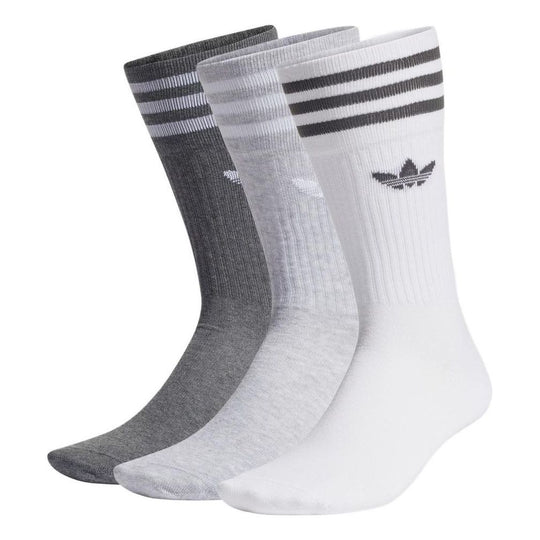 Men's adidas originals Stripe Logo Sports Socks 3 Pairs White / Gray / Black H62021