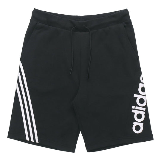 adidas neo Side Stripe Logo Printing Casual Sports Shorts Black GJ6691 ...