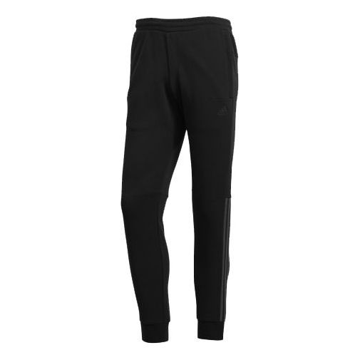 adidas Pattern Lacing Elastic Waistband Sports Pants Black GG0768