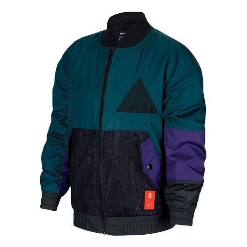 (GS) Nike Colorblock Long Sleeves logo Jacket Boy Blue CU8921-300