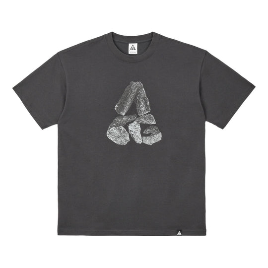 Men's Nike ACG Series Minimalistic Alphabet Logo Printing Round Neck Loose Casual Short Sleeve Dark Grey T-Shirt DJ5805-060