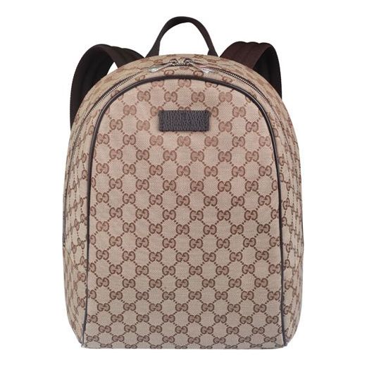 Gucci Logo Leather Logo Canvas Schoolbag Backpack Unisex / / Brown Classic 449906-KY9NN-9873