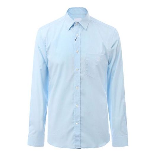 Men's Burberry Alphabet Logo Knit Long Sleeves Shirt Blue 80113701 ...