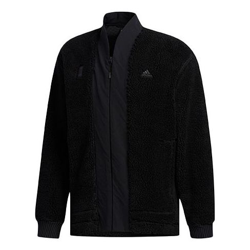 adidas Splicing polar fleece Sports Jacket Black FM9351
