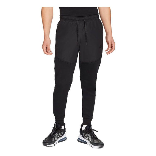 Nike Nsw Tech Fleece Running Training Splicing Bundle Feet Sports Pants Black CZ9902-010