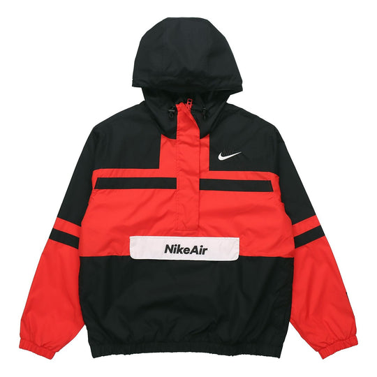 Nike Air Windproof Anti Tear Half Cardigan Jacket 'Red Black' CJ4835-6 ...