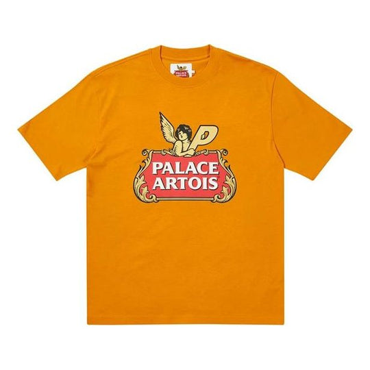 PALACE x Stella Artois Crossover Logo Pattern Short Sleeve Orange T-Shirt PAL-SS21-21