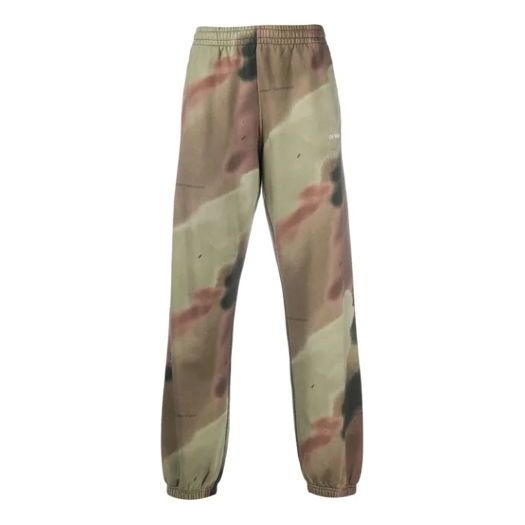OFF-WHITE Camouflage Printing Sports Pants Green OMCH029E20FLE0046001