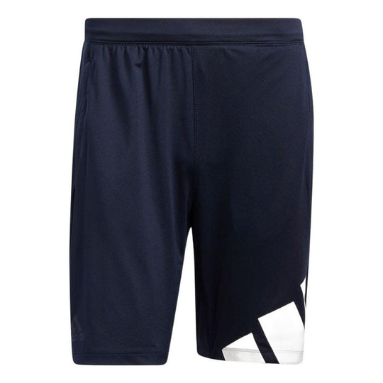 adidas Solid Color Breathable Straight Logo Shorts Blue HE6797 - KICKS CREW