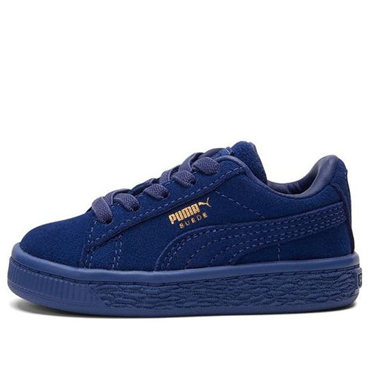 (TD) PUMA Suede Classic Mono Gold Casual Board Shoes Blue 381572-02