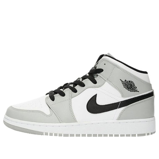 (GS) Air Jordan 1 Mid 'Light Smoke Grey Black' 554725-092 Big Kids Basketball Shoes  -  KICKS CREW