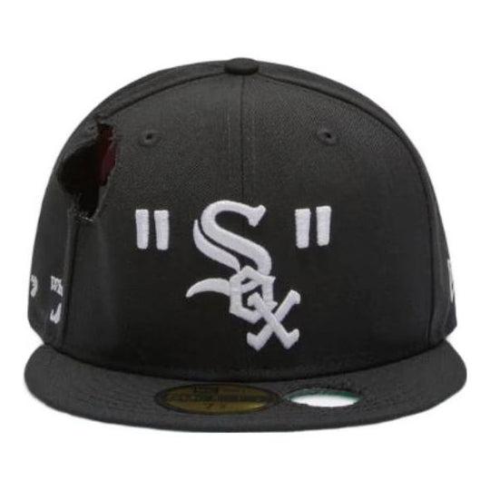 Men's Off-White x MLB x New Era Crossover Hole Wool Black Cap CAP-17262438