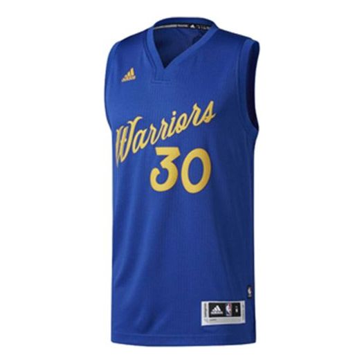 adidas NBA Stephen Curry Casual Sports Basketball Jersey SW Fan Edition Warriors Curry 30 Version Blue BT8422