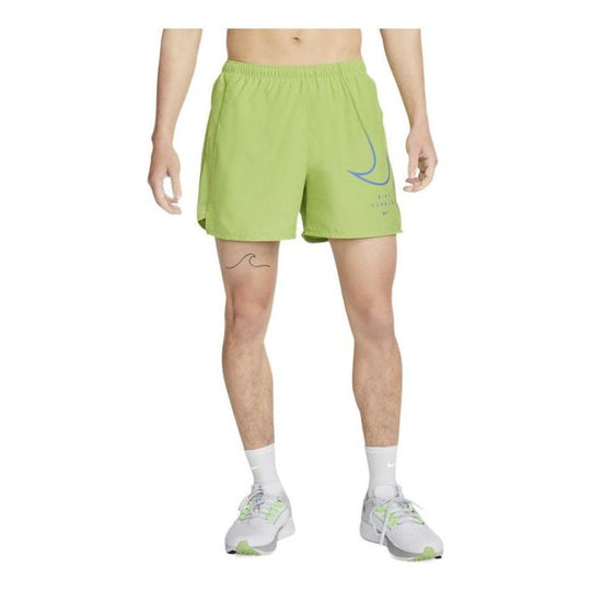 Men's Nike Gradient Logo Loose Running Shorts Green DM4808-332