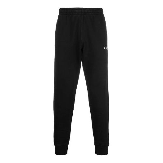 Men's OFF-WHITE SS21 Logo Black Sports Pants/Trousers/Joggers OMCH033R21FLE0011001 Sweat Pants - KICKSCREW