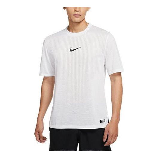 Men's Nike Pro Dri-FIT Adv Training Sports Quick Dry Solid Color Round Neck Short Sleeve White T-Shirt DD1704-100