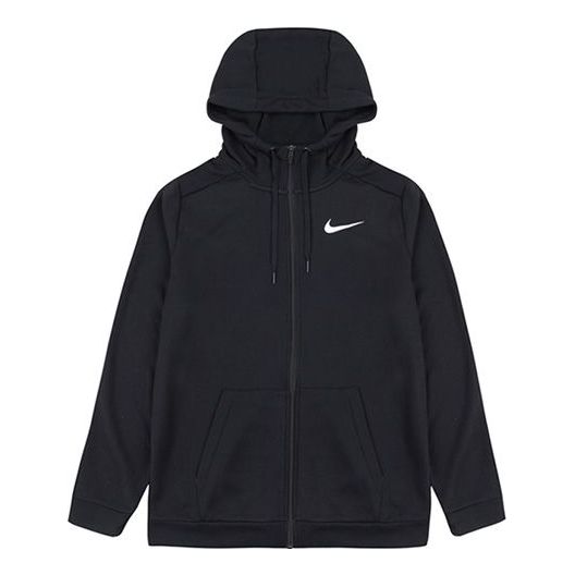 Nike Dri-FIT logo Quick Dry Casual Sports Hooded Jacket Black CJ4317-0 ...