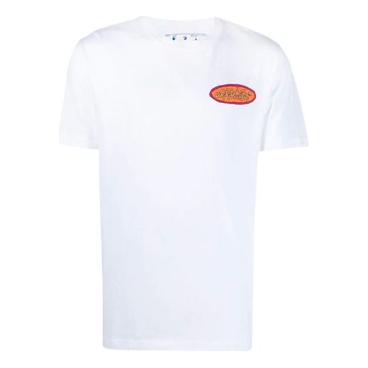 Men's OFF-WHITE SS21 Alphabet Printing Loose Round Neck Short Sleeve Version White OMAA027S21JER0160184 T-shirts - KICKSCREW