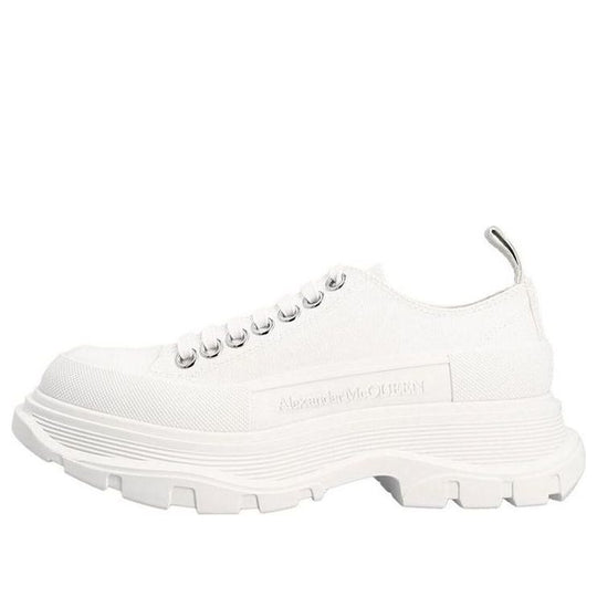 (WMNS) Alexander McQueen Tread Slick Lace Up 'White' 611705W4MV2-9000 Shoes  -  KICKS CREW