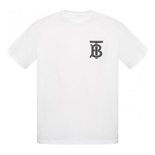 Burberry MENS Logo-Printed Exclusive Logo Loose Short Sleeve White 