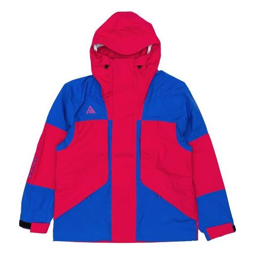 Men's Nike ACG Gore-Tex Outdoor Windproof Hooded Jacket Red Blue 'Rush Pink Hyper Royal' BQ7195-666