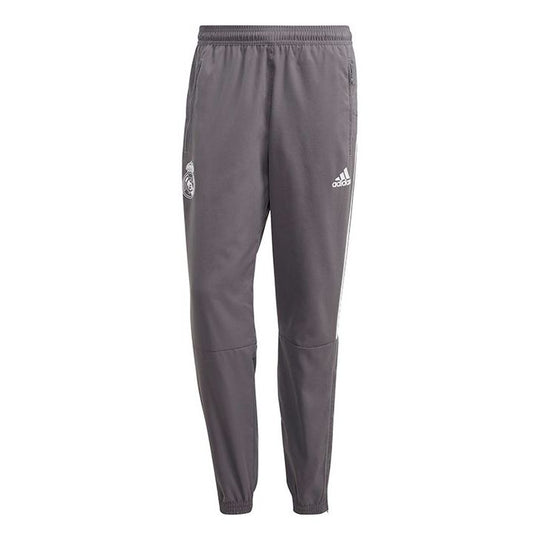 adidas Real Ssp Pnt Real Madrid Soccer/Football Slim Fit Training Sports Long Pants Gray GI0001
