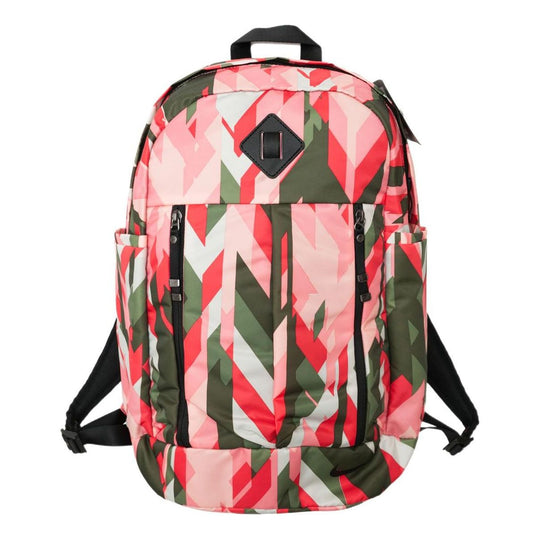 Nike Splicing Colorblock Sports Outdoor Schoolbag Backpack Pink / Military Green / Red BA5242-808