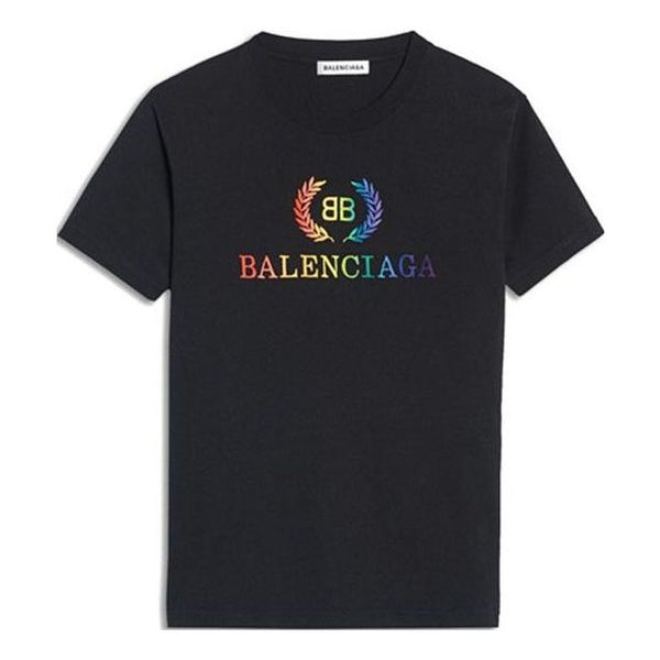 Rainbow Round Short Sleeve Black 570814T - KICKS CREW