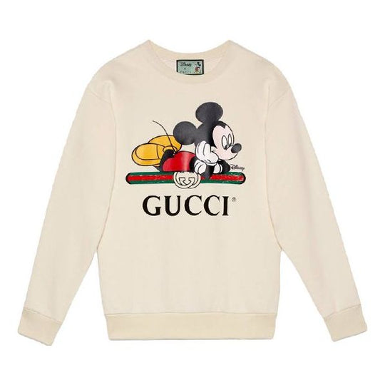 (WMNS) GUCCI x Disney Co-Branded Oversized Mickey Mouse Pattern Sweater For Beige 469250-XJB8C-9230