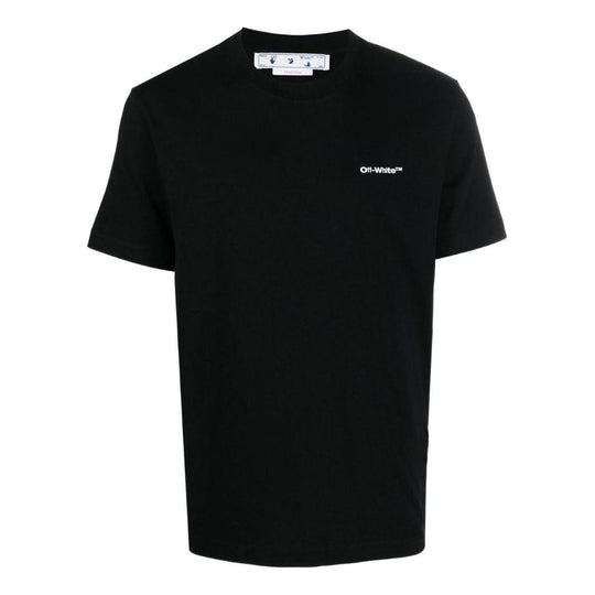 Men's OFF-WHITE SS22 Back Print Short Sleeve Black T-Shirt OMAA027F22JER01610011001