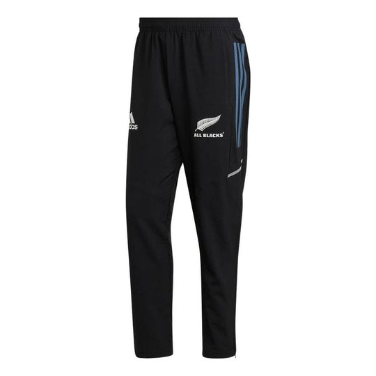 Men's adidas Logo Stripe Printing Rugby Sports Pants/Trousers/Joggers Black HG8339