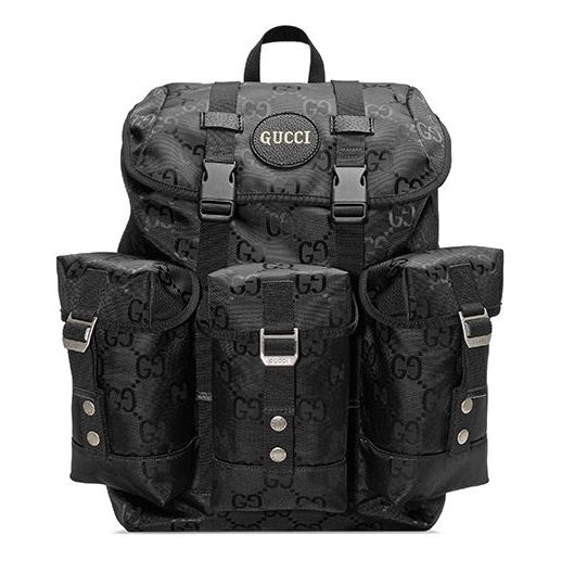 GUCCI Off The Grid OTG Environmental Friendly Series Logo Leather Logo Pocket Nylon Large Capacity schoolbag Backpack Black 626160-H9HFN-1000