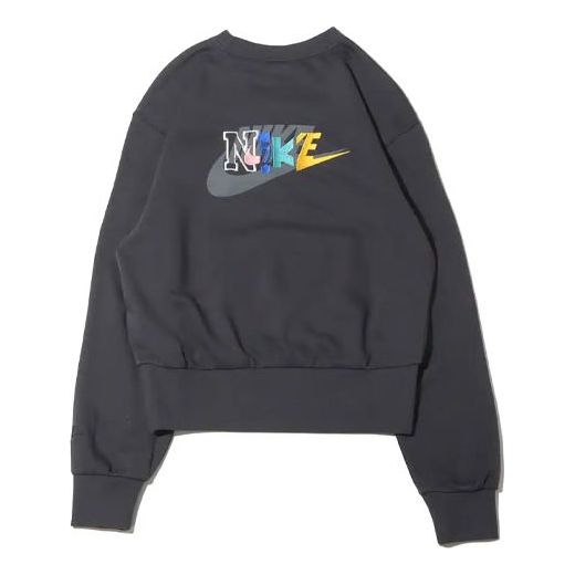 Men's Nike Logo Embroidered Printing Round Neck Pullover Gray DQ5235-060