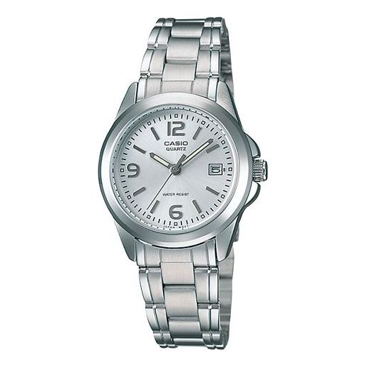 CASIO Waterproof Stainless Steel Strap White Dial White Analog LTP-1215A-7A