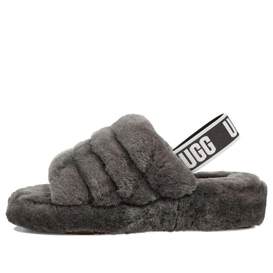 (WMNS) UGG Fluff Yeah Slide Thick Sole Gray Slippers 1095119-CHRC ...