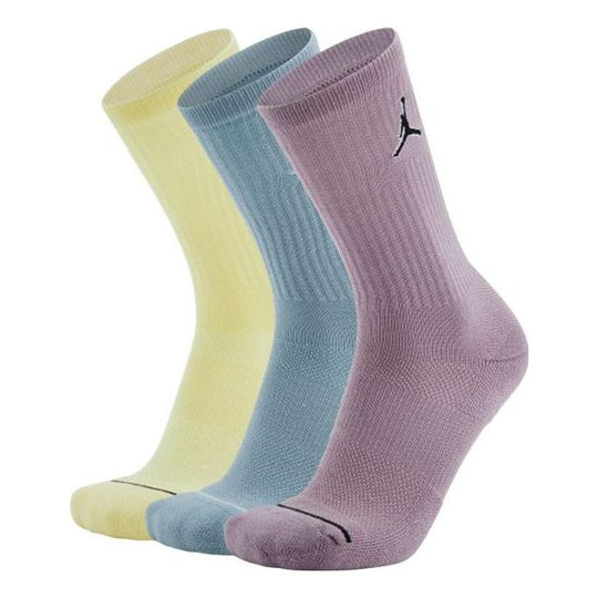 Air Jordan Everyday Max Crew Basketball Socks 'Lilac Blue Yellow' SX5545-917