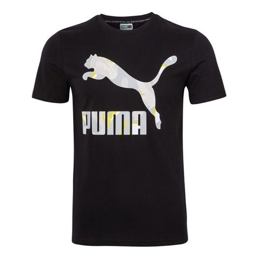 PUMA Logo Printing Short Sleeve Black 579405-71