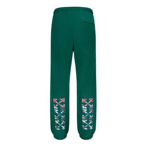 Men's OFF-WHITE Caravaggio Sports Pants/Trousers/Joggers Green OMCH029E20FLE0095710 Sweat Pants - KICKSCREW