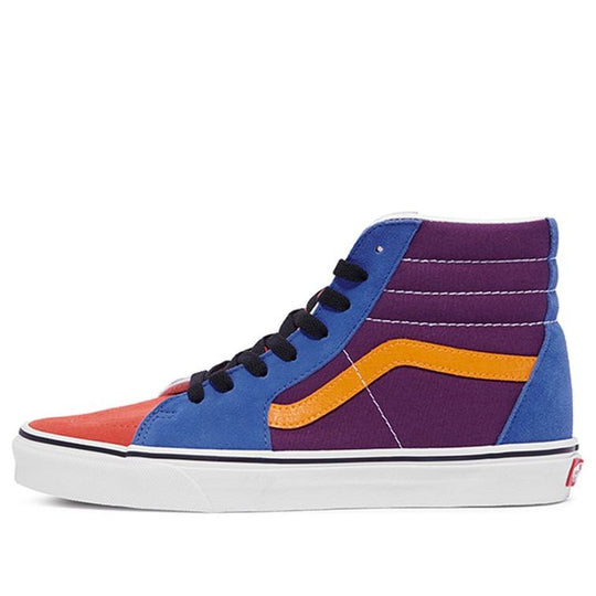 Vans SK8-HI Retro High Top Casual Skate Shoes Unisex Yellow Purple Splicing 'Yellow Purple Blue' VN0A4BV616V