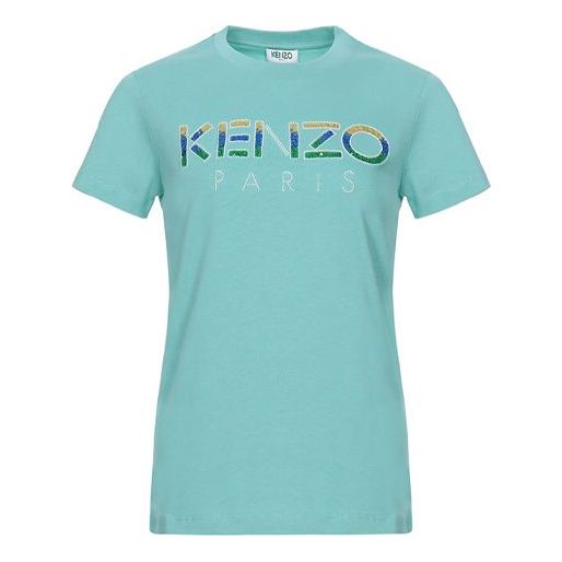 KENZO Multicolor Alphabet Logo Short Sleeve Blue Green FA5-2TS821-936-60