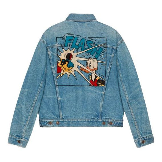 GUCCI x Disney SS21 Donald Duck Embroidered Lapel Denim Jacket For Men Blue 594850-XDBK0-4452 Jacket - KICKSCREW