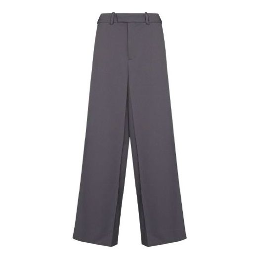 Men's Off-White FW21 Solid Color Straight Suit Casual Long Pants/Trousers Loose Fit Gray OMCA201F21FAB0020900