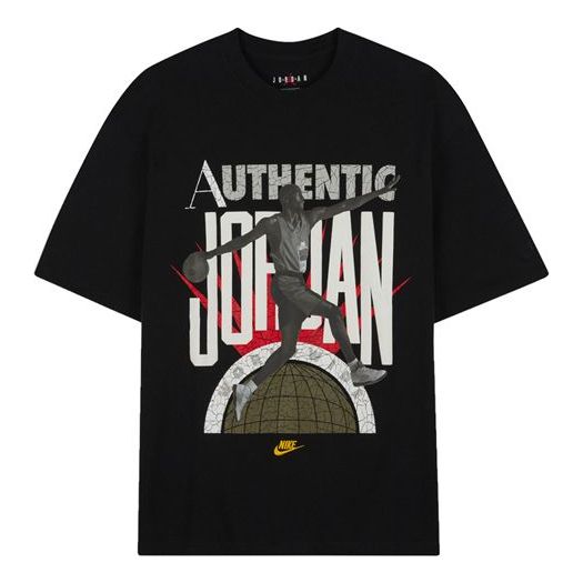 (WMNS) Air Jordan x Aleali May Crossover Casual Round Neck Pullover Sports Short Sleeve Black T-Shirt DJ0622-010