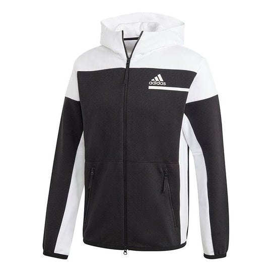 adidas ZNE FZ hooded Casual Sports Jacket Black GM6533