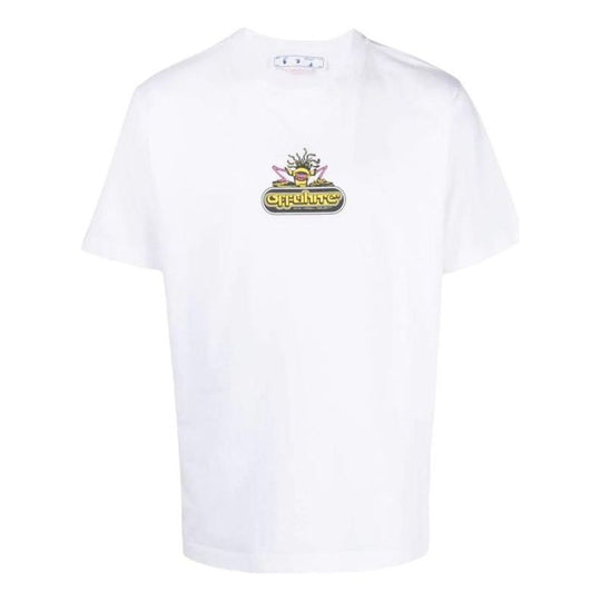 Men's Off-White SS22 Back Arrow Pattern Printing Short Sleeve White T-Shirt OMAA027S22JER01301320132